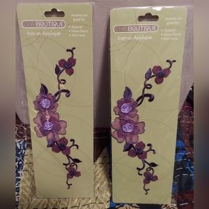 2 new purple flowers appliques